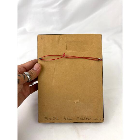 Vintage Signed Dried Pressed Flower Artwork in Glass Frame Botanical Decor 80's - Picture 5 of 12